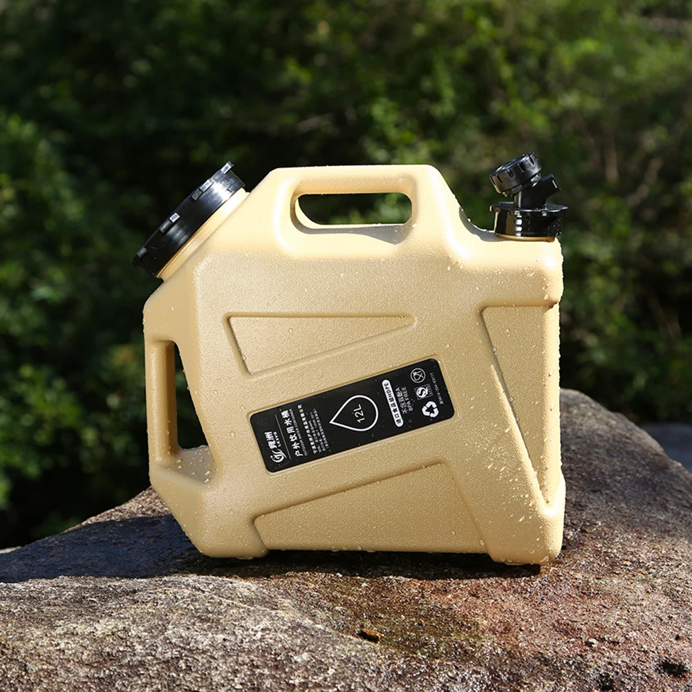 10/12L Outdoor Water Bucket Large-Capacity Portable Camping Water Bag Container with Faucet Driving Water Tank for Picnic Hiking