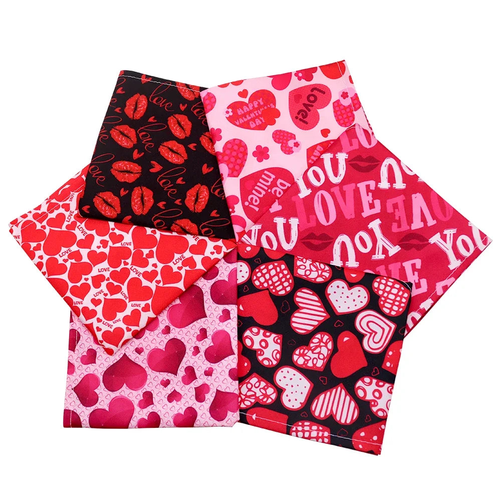 30pcs Dog Bandana Valentine's Day Pet Supplies Love Pet Dog Bandanas Scarf  Dog Accessories Polyester Small Dog Puppy Bandana