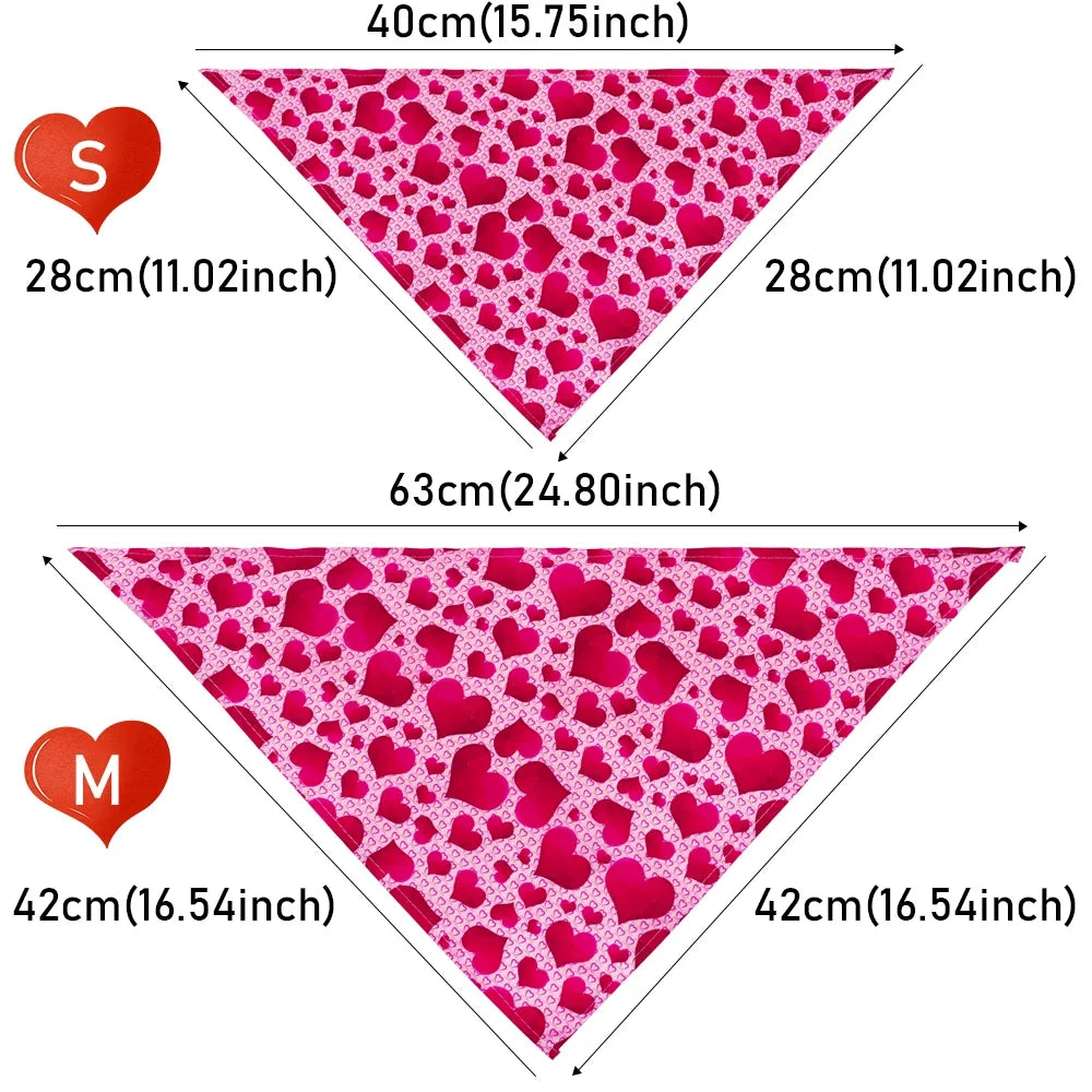 30pcs Dog Bandana Valentine's Day Pet Supplies Love Pet Dog Bandanas Scarf  Dog Accessories Polyester Small Dog Puppy Bandana