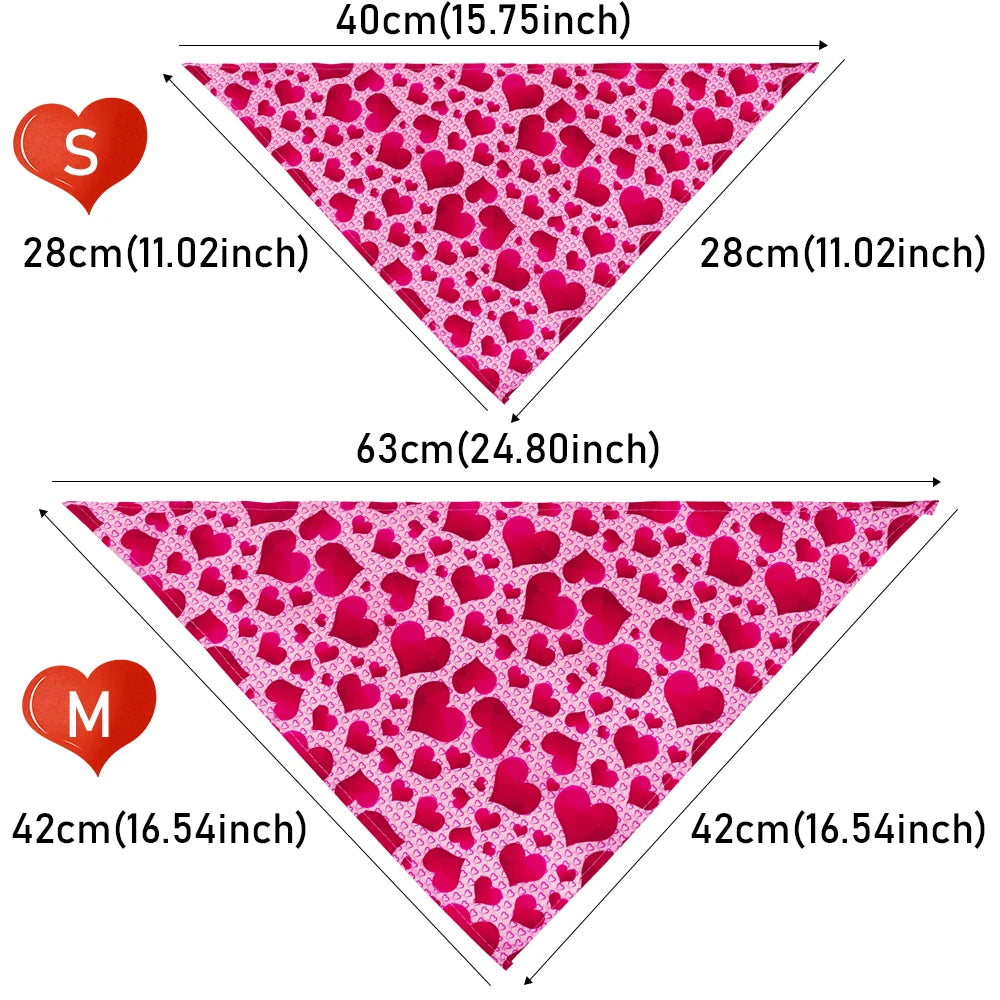 30pcs Dog Bandana Valentine's Day Pet Supplies Love Pet Dog Bandanas Scarf  Dog Accessories Polyester Small Dog Puppy Bandana