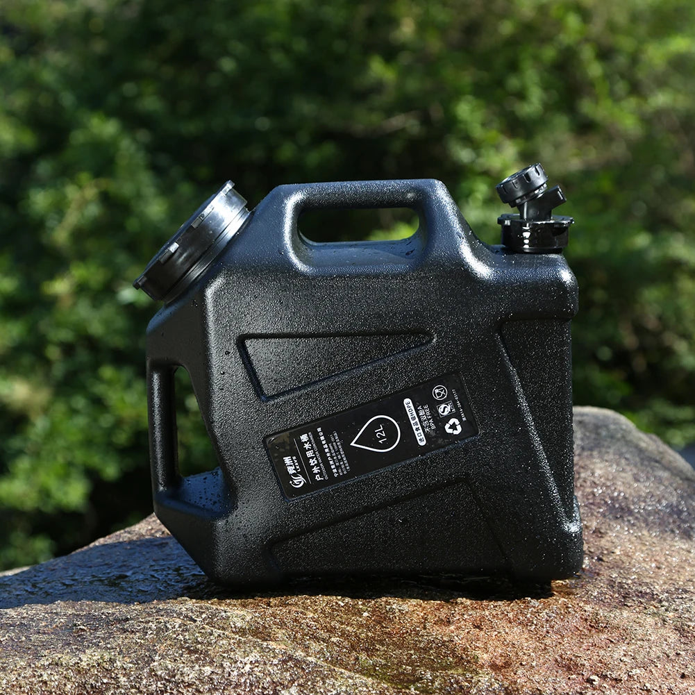 10/12L Outdoor Water Bucket Large-Capacity Portable Camping Water Bag Container with Faucet Driving Water Tank for Picnic Hiking