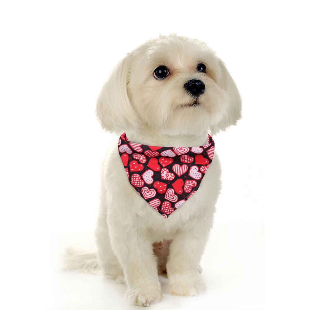 30pcs Dog Bandana Valentine's Day Pet Supplies Love Pet Dog Bandanas Scarf  Dog Accessories Polyester Small Dog Puppy Bandana