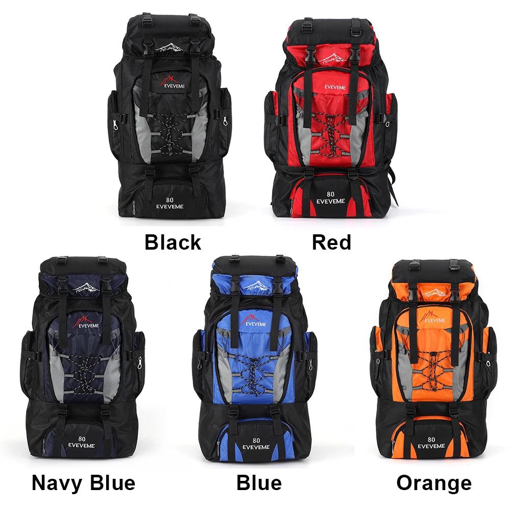 80L Waterproof Hiking Camping Backpack Trekking Bag Rucksack Large Capacity Travel Backpack Men Outdoor Sport Mountaineering Bag