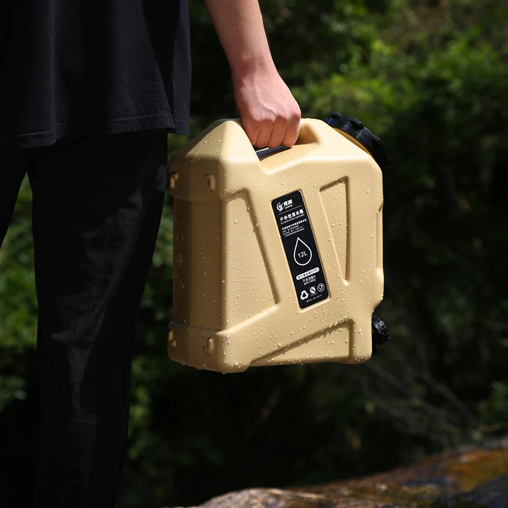 10/12L Outdoor Water Bucket Large-Capacity Portable Camping Water Bag Container with Faucet Driving Water Tank for Picnic Hiking
