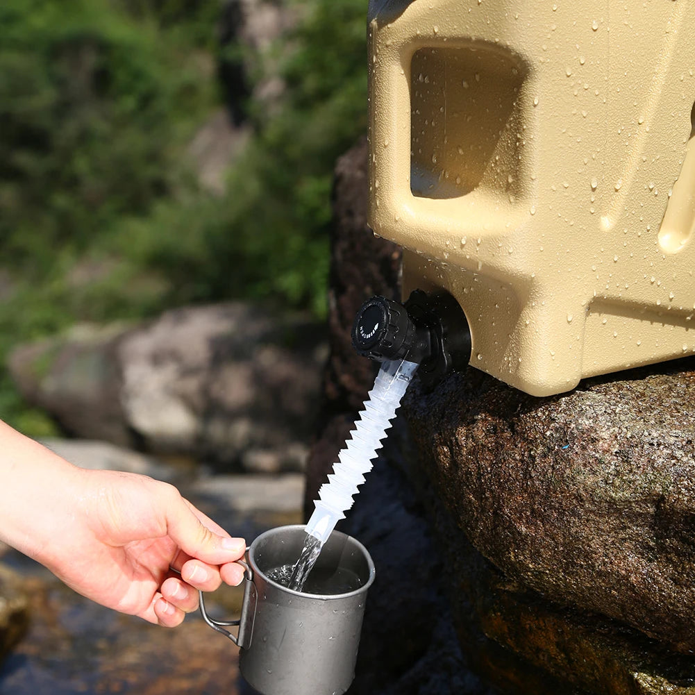 10/12L Outdoor Water Bucket Large-Capacity Portable Camping Water Bag Container with Faucet Driving Water Tank for Picnic Hiking