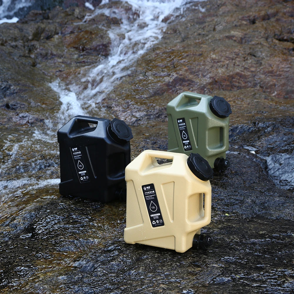 10/12L Outdoor Water Bucket Large-Capacity Portable Camping Water Bag Container with Faucet Driving Water Tank for Picnic Hiking