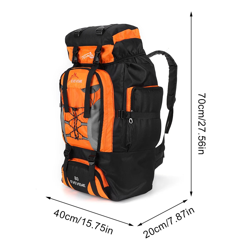 80L Waterproof Hiking Camping Backpack Trekking Bag Rucksack Large Capacity Travel Backpack Men Outdoor Sport Mountaineering Bag