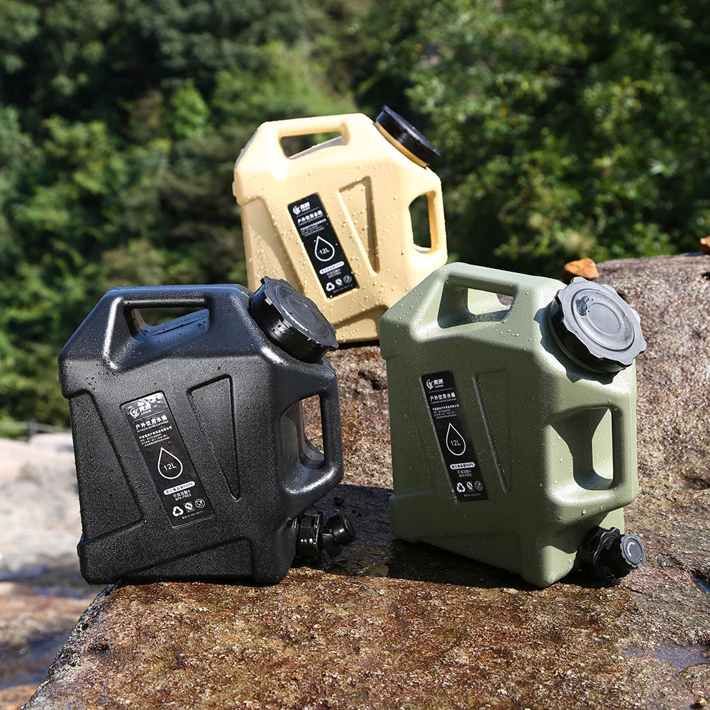 10/12L Outdoor Water Bucket Large-Capacity Portable Camping Water Bag Container with Faucet Driving Water Tank for Picnic Hiking
